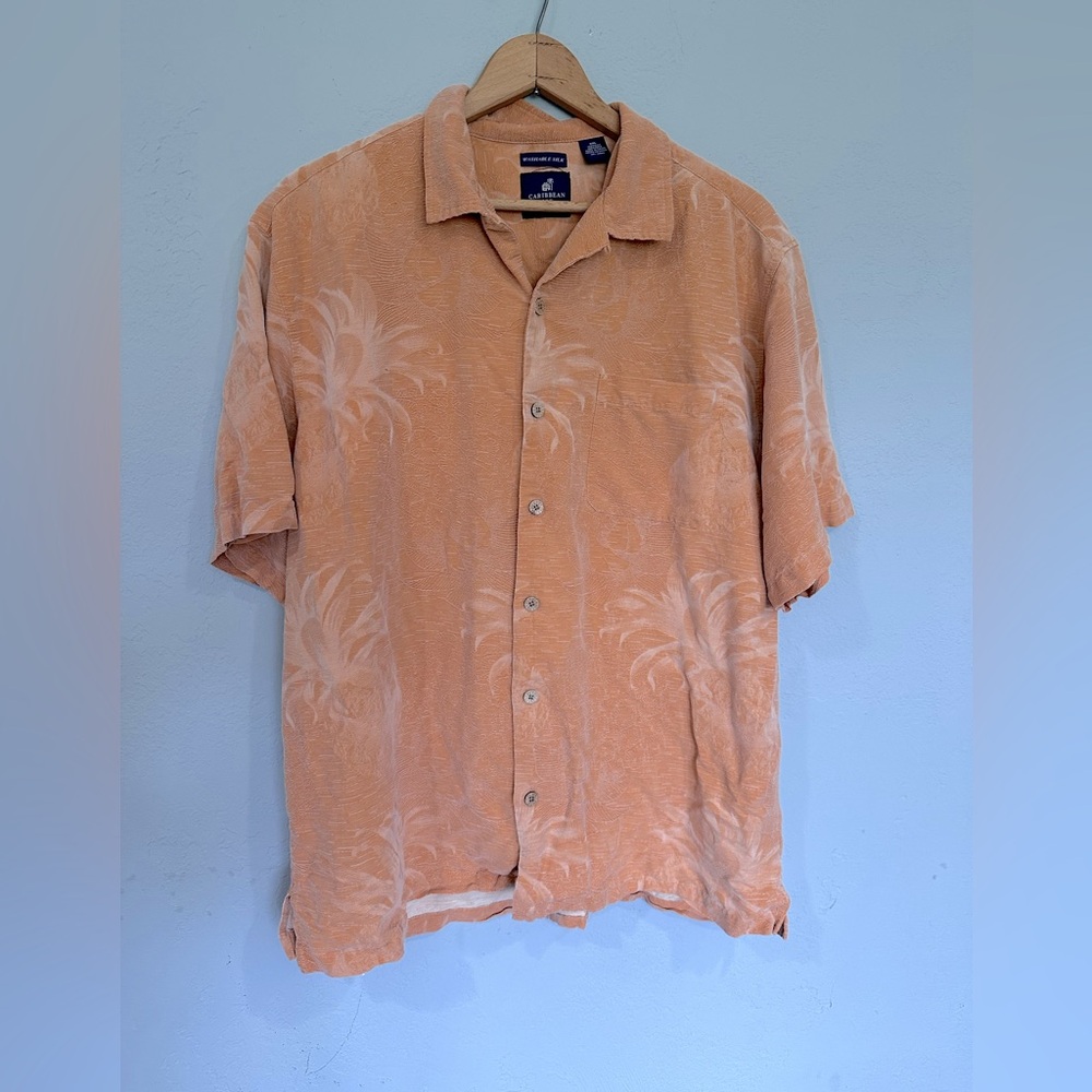Carribean Joe XXL button up machine washable silk shirt